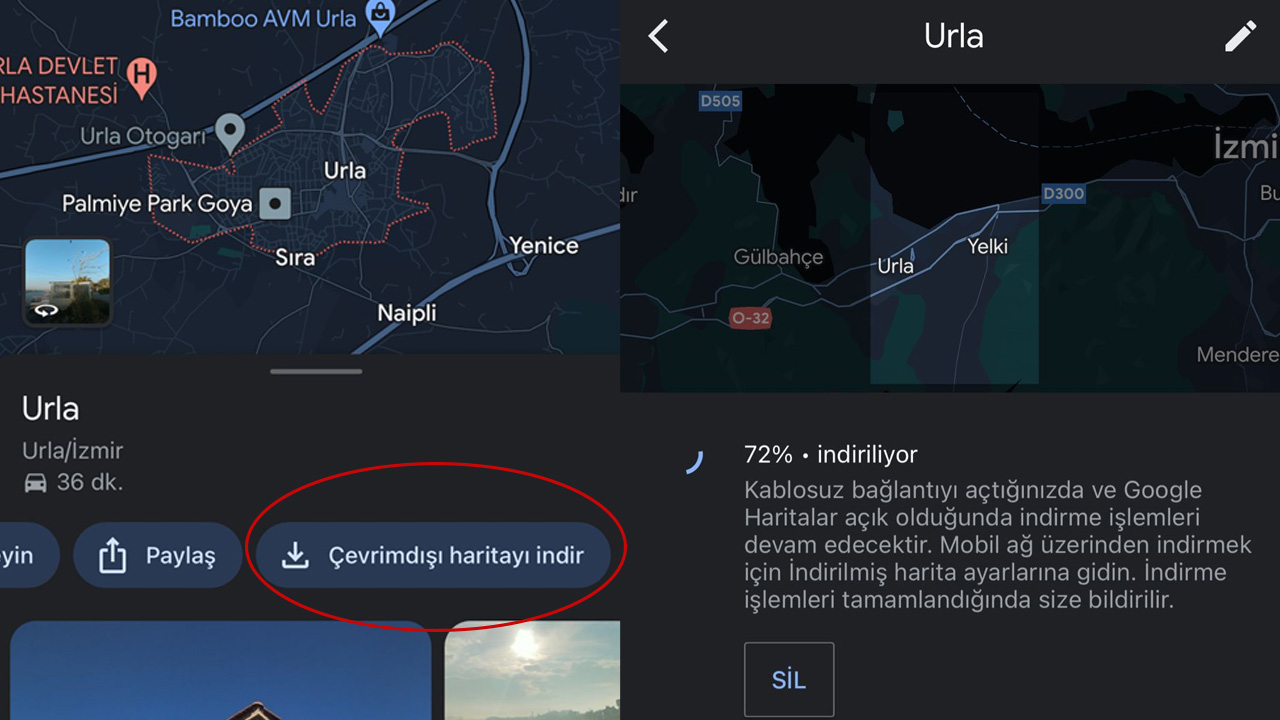 google maps çevrimdışı harita kullanma