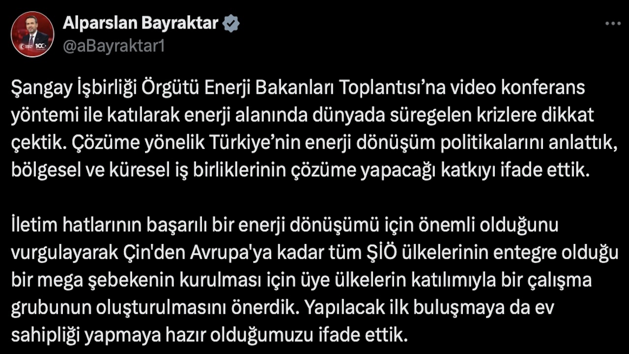 bakan bayraktar tweet (enerji)