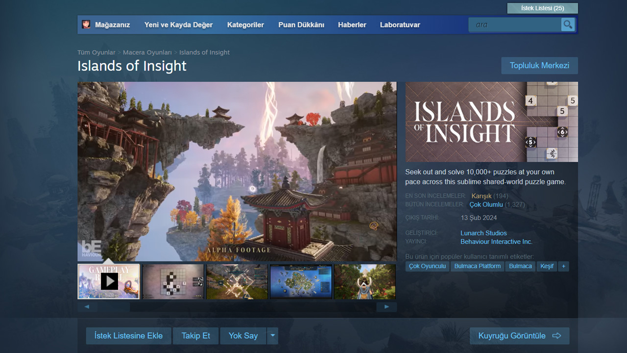 Islands of Insight Steam'de Kısa Süreliğine Ücretsiz!