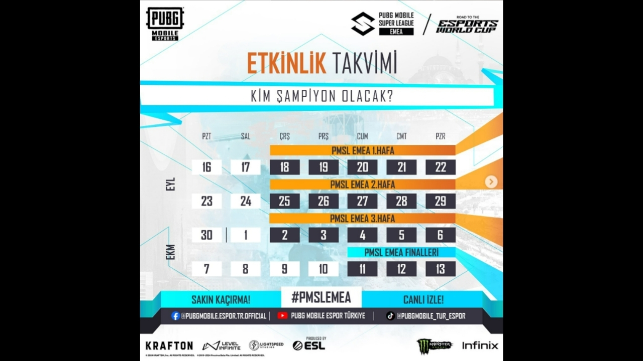 PUBG Mobile Super League 2024 EMEA Fall (PMSL) Başlıyor!